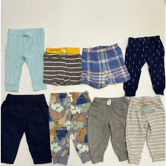 Baby Boy Lot of 8 bottoms Pants Shorts Most 9 Months, 1 6 months Clothing Bundle - Picture 2 of 14